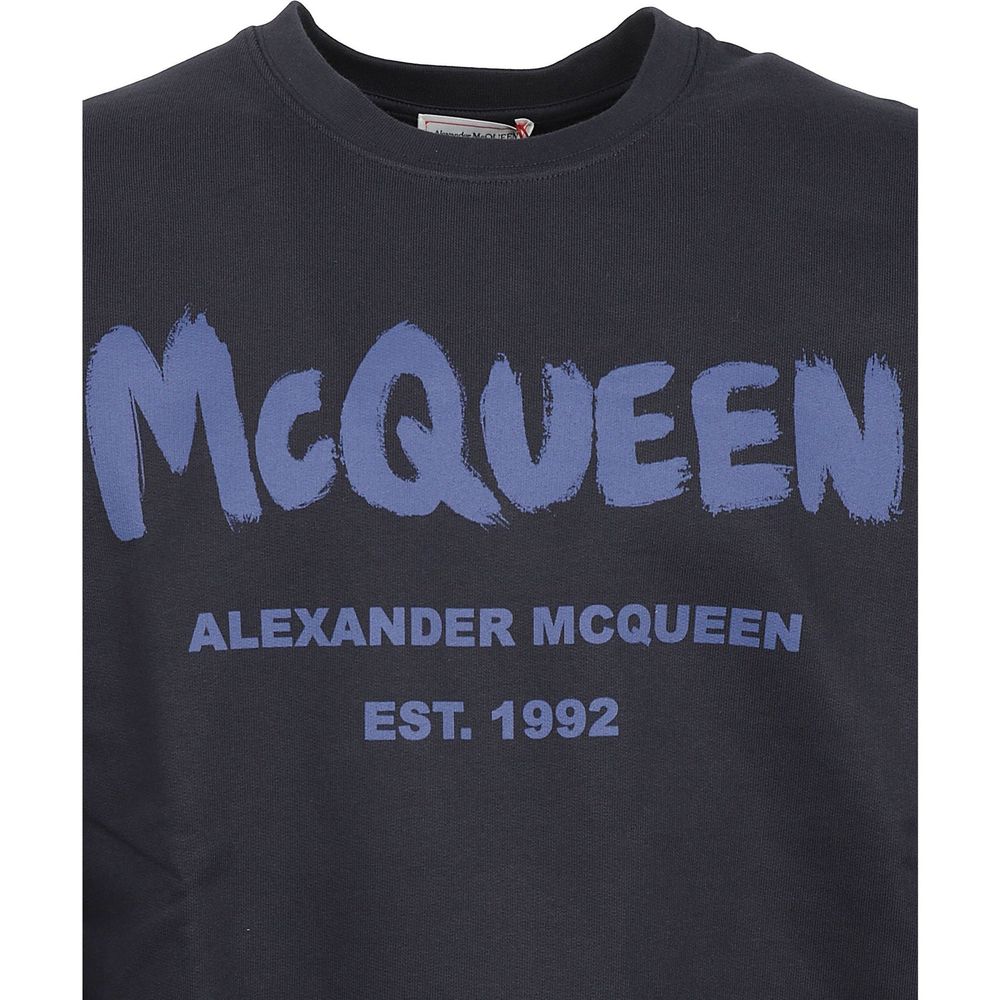 Alexander McQueen Blue Cotton Sweatshirt Alexander McQueen
