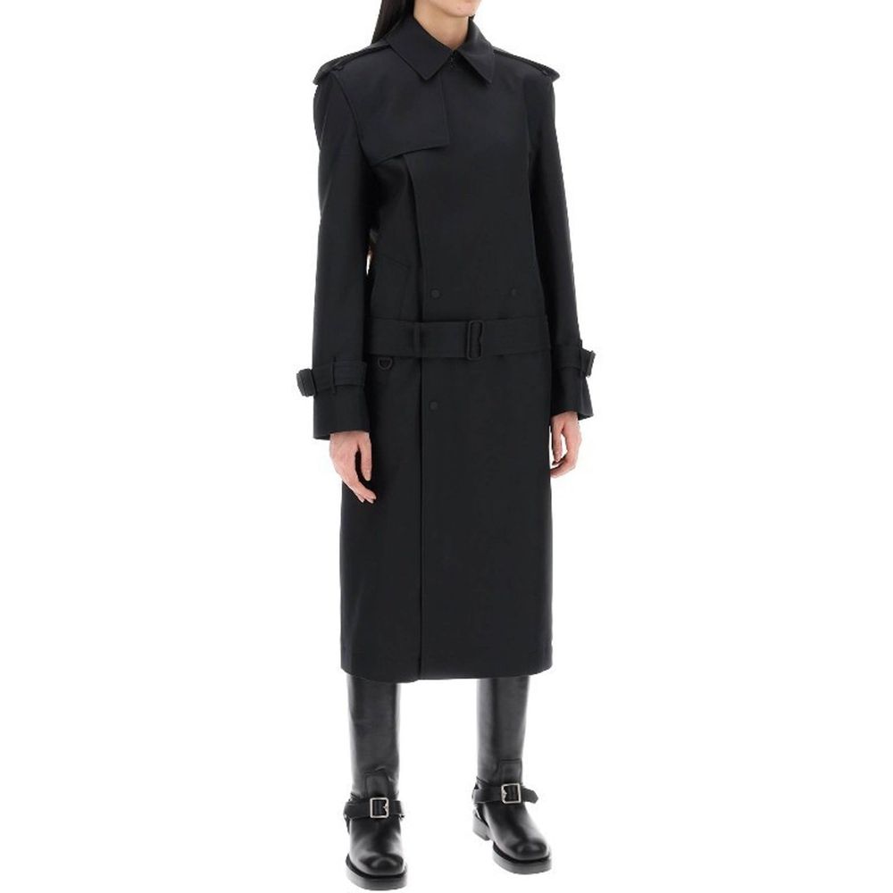 Burberry Black Polyester Coat Burberry