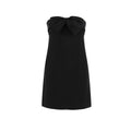 Saint Laurent black acetate cocktail dress, sleek and elegant with a fitted silhouette and stylish design for formal occasions.