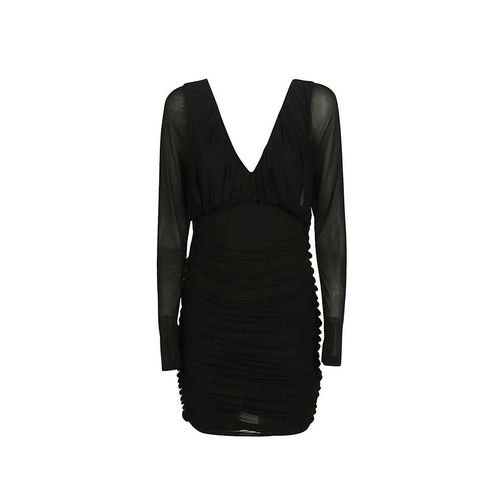 Saint Laurent black viscose cocktail dress featuring a sleek design and elegant fit, perfect for evening occasions.