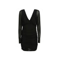 Saint Laurent black viscose cocktail dress featuring a sleek design and elegant fit, perfect for evening occasions.