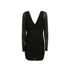 Saint Laurent black viscose cocktail dress featuring a sleek design and elegant fit, perfect for evening occasions.