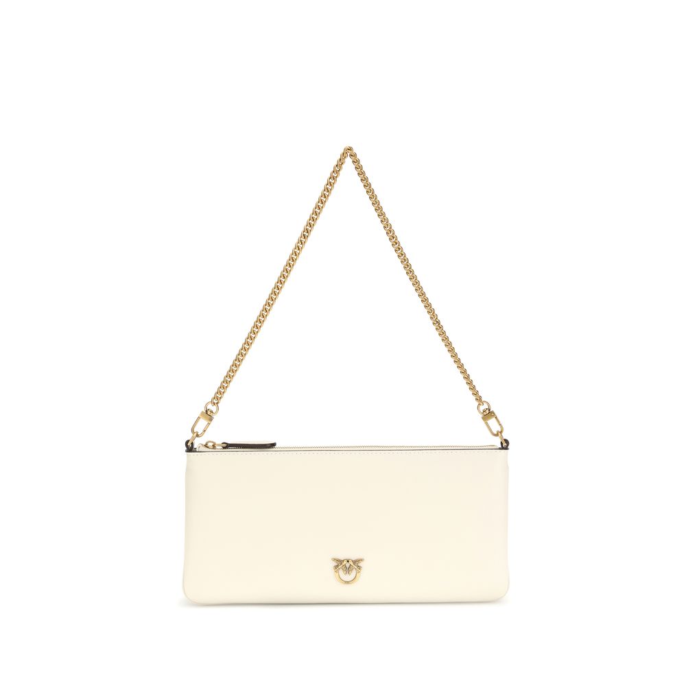PINKO White Calf Leather Bos Taurus Shoulder Bag PINKO
