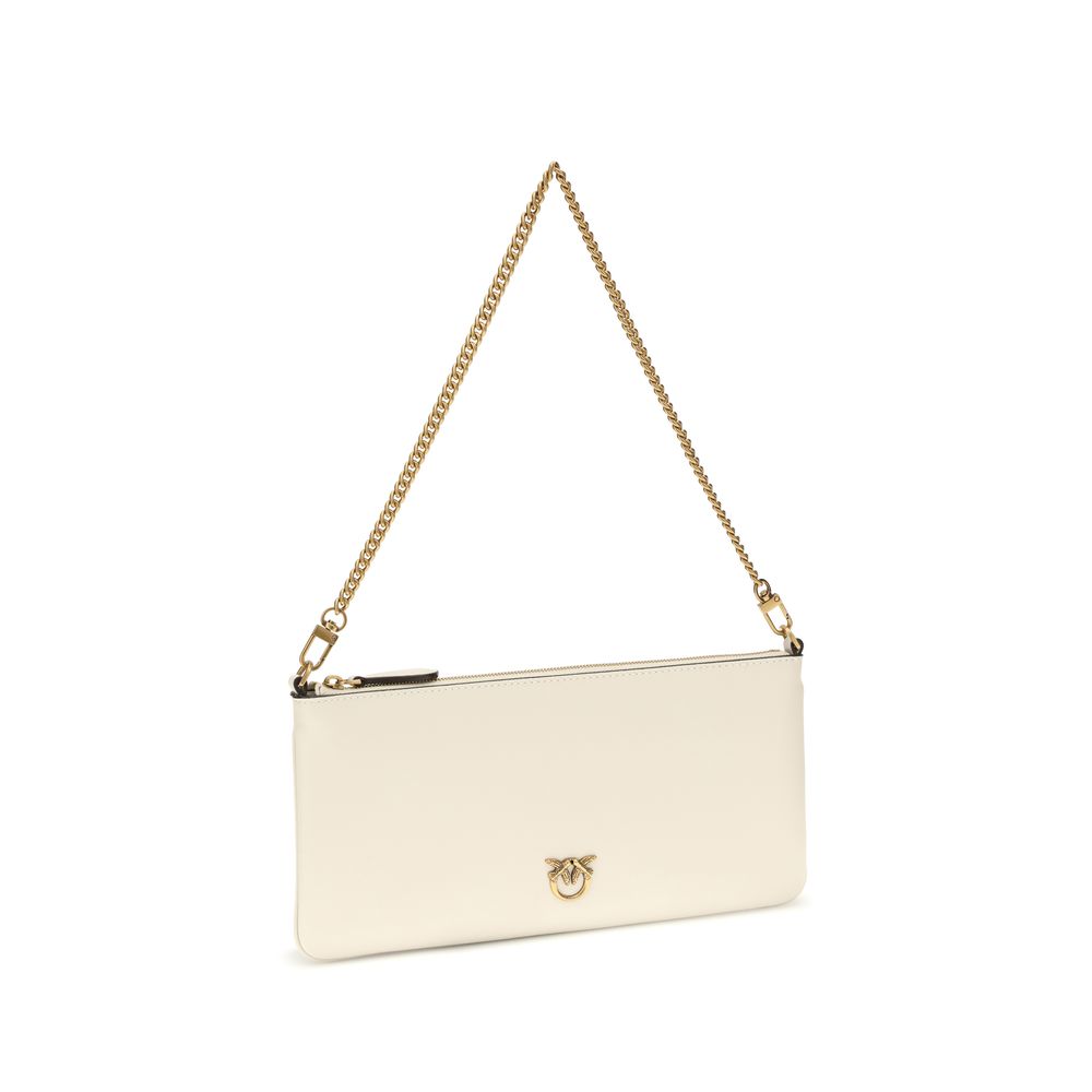 PINKO White Calf Leather Bos Taurus Shoulder Bag PINKO