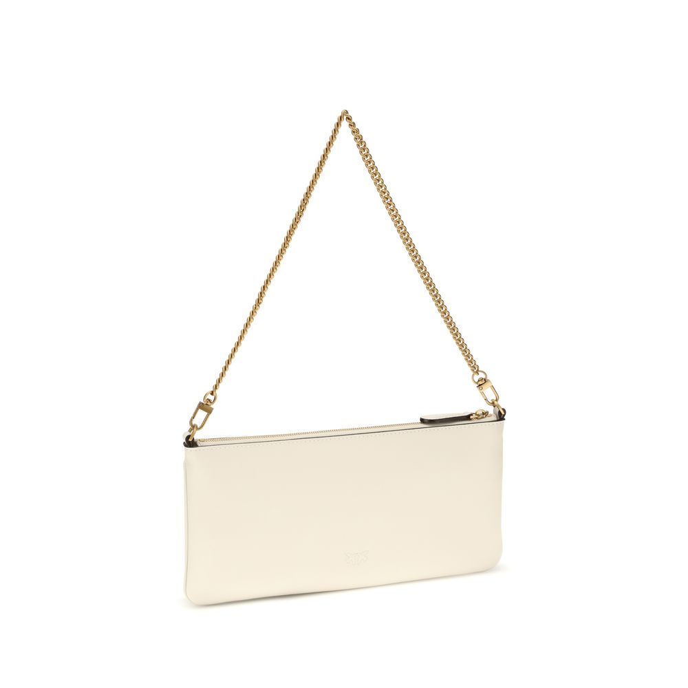 PINKO White Calf Leather Bos Taurus Shoulder Bag PINKO