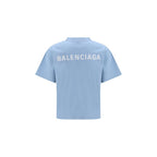 Balenciaga Blue Cotton T-Shirt