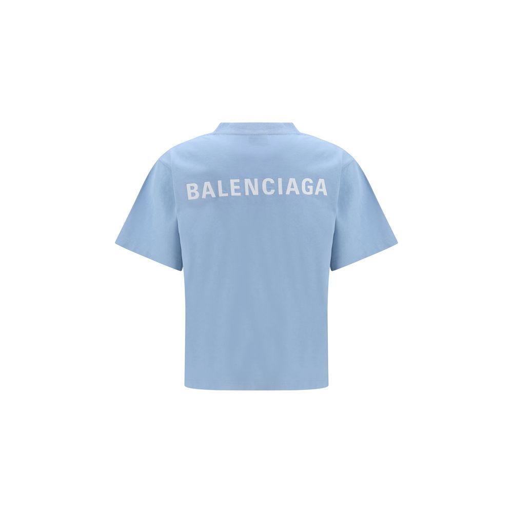 Balenciaga Light Blue Cotton T-Shirt Balenciaga