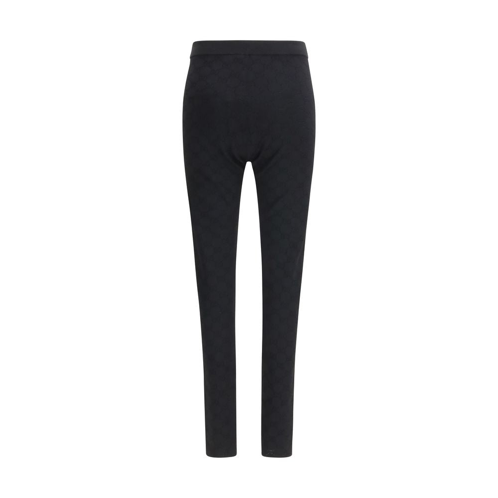 Gucci black viscose leggings with a sleek, fitted design and subtle branding details.