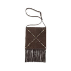 Valentino Garavani Brown Suede Leather Shoulder Bag Valentino Garavani