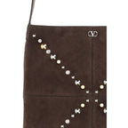 Valentino Garavani Brown Suede Leather Shoulder Bag Valentino Garavani