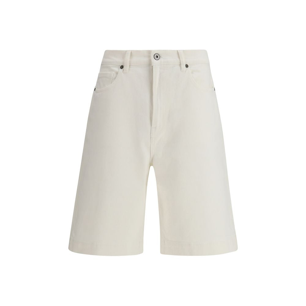 P.A.R.O.S.H. White Cotton Bermuda Shorts - Eljoys Fashion 