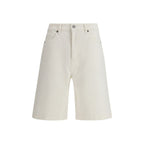 P.A.R.O.S.H. White Cotton Bermuda Shorts - Eljoys Fashion 