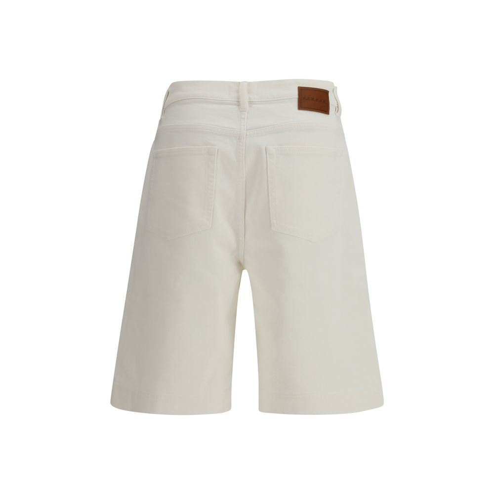 P.A.R.O.S.H. White Cotton Bermuda Shorts - Eljoys Fashion 