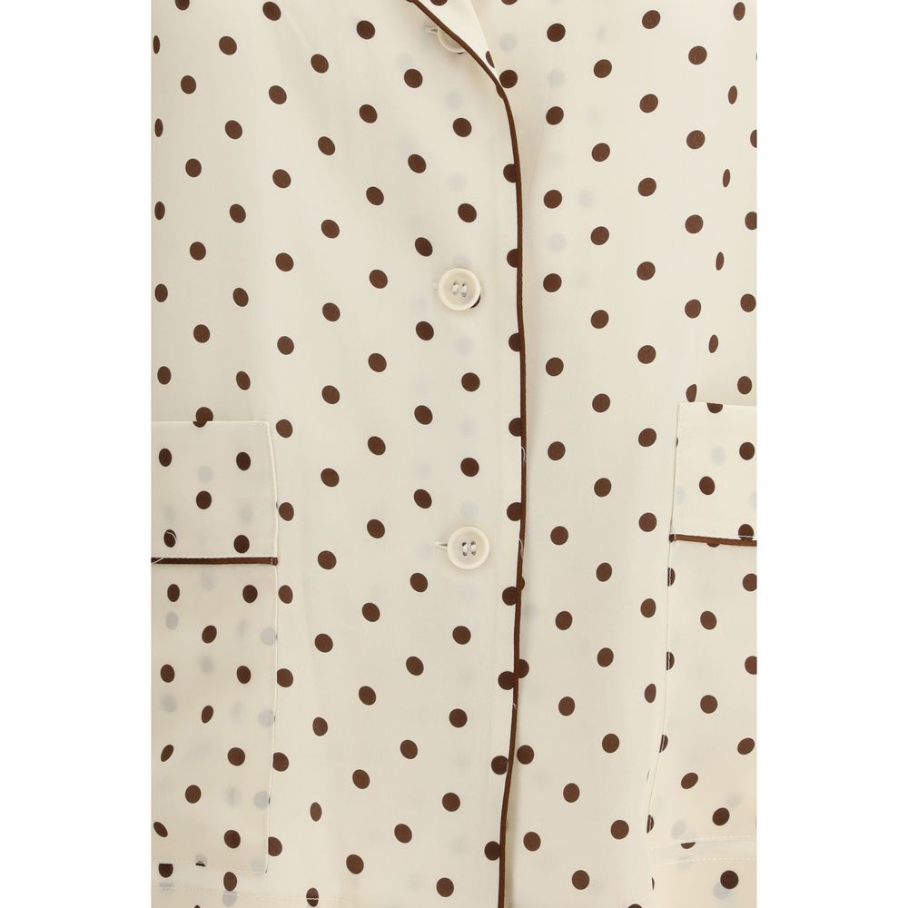 P.A.R.O.S.H. Cream Silk Pattern Shirt P.A.R.O.S.H.