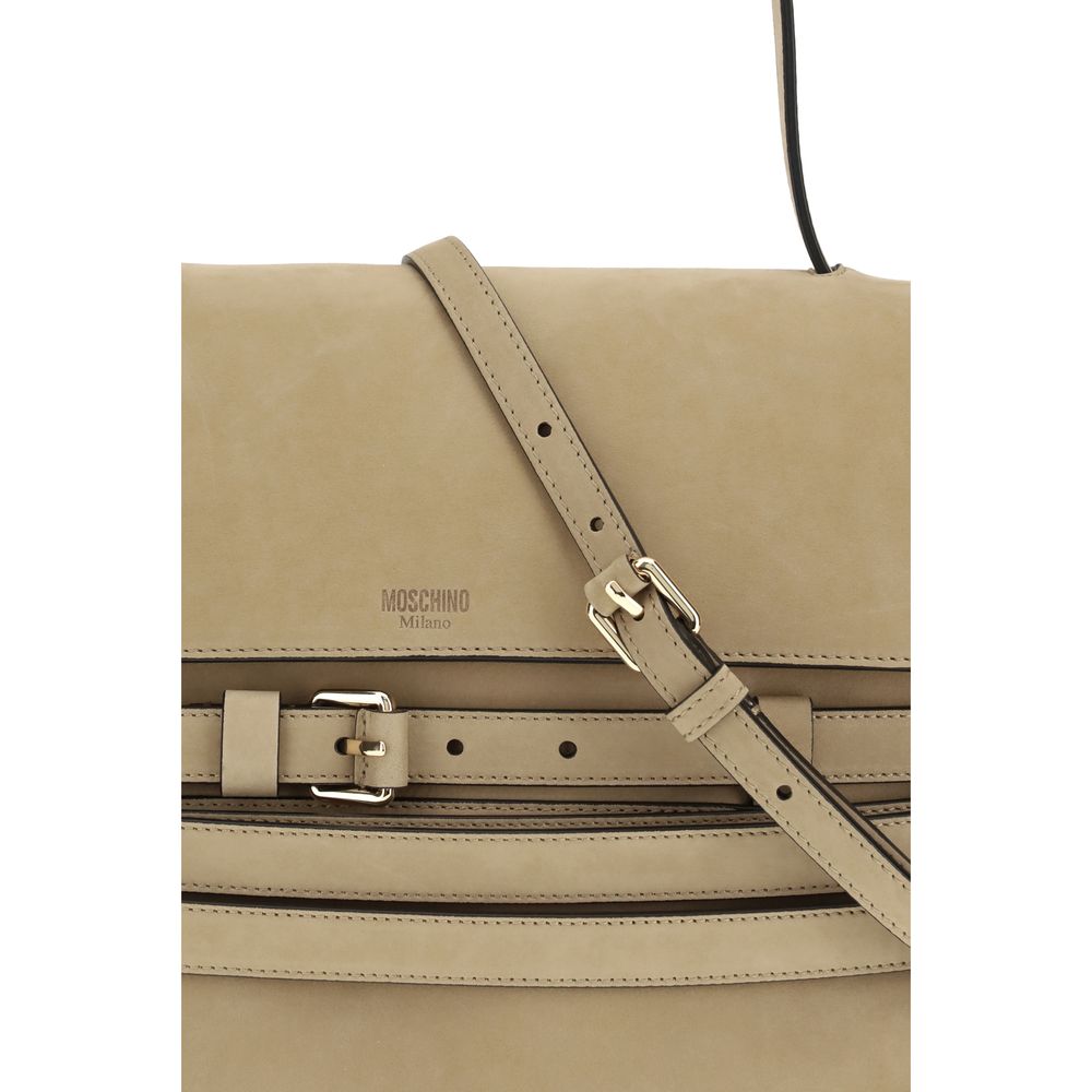 Moschino Beige Calf Leather Bos Taurus Handbag Moschino