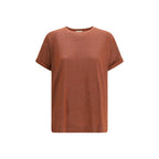 Red nylon T-shirt by Brunello Cucinelli, featuring a sleek, modern design with the brand logo visible on the front.