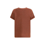Red nylon T-shirt by Brunello Cucinelli, featuring a sleek, minimal design with a round neckline and smooth fabric.