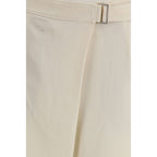 Beige Brunello Cucinelli viscose casual pants with relaxed fit and subtle tailoring, shown on a model.