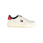 Tommy Hilfiger Bianco men's sneaker made of polyurethane with white design and casual athletic style.