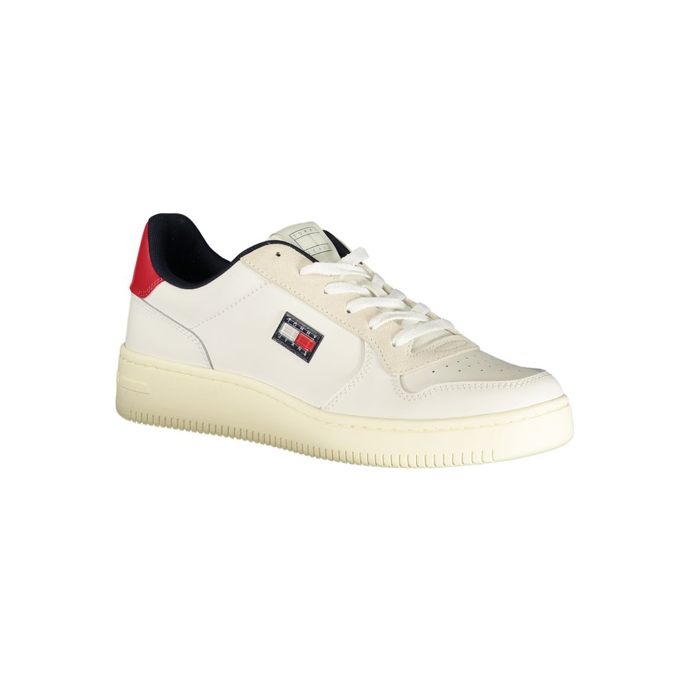 Tommy Hilfiger Bianco men's polyurethane sneaker with white design and casual style, shown on a plain background.
