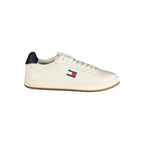 Tommy Hilfiger Bianco men's polyurethane sneaker with white design and sporty style, featuring logo accents and a rubber sole.