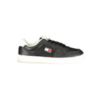 Black Tommy Hilfiger women’s sneaker with polyurethane upper and stylish design, perfect for casual and everyday wear.