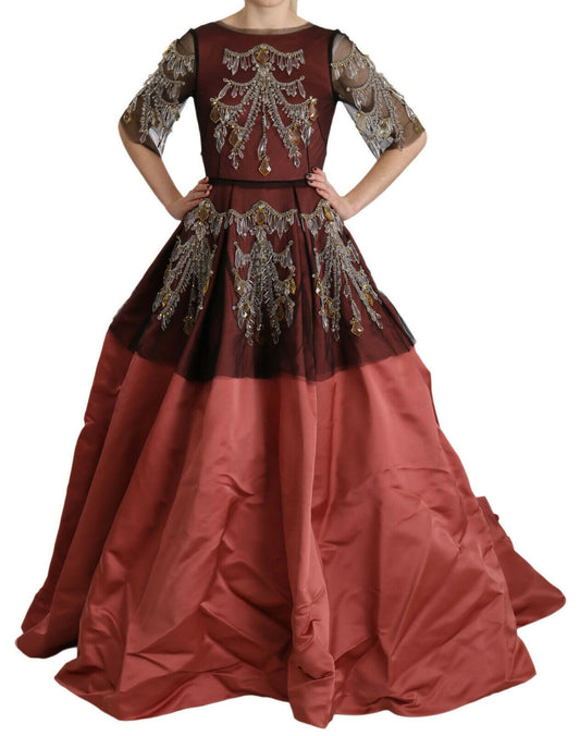 Dolce & Gabbana Crystal Chandelier Silk Princess Gown Dress Dolce & Gabbana