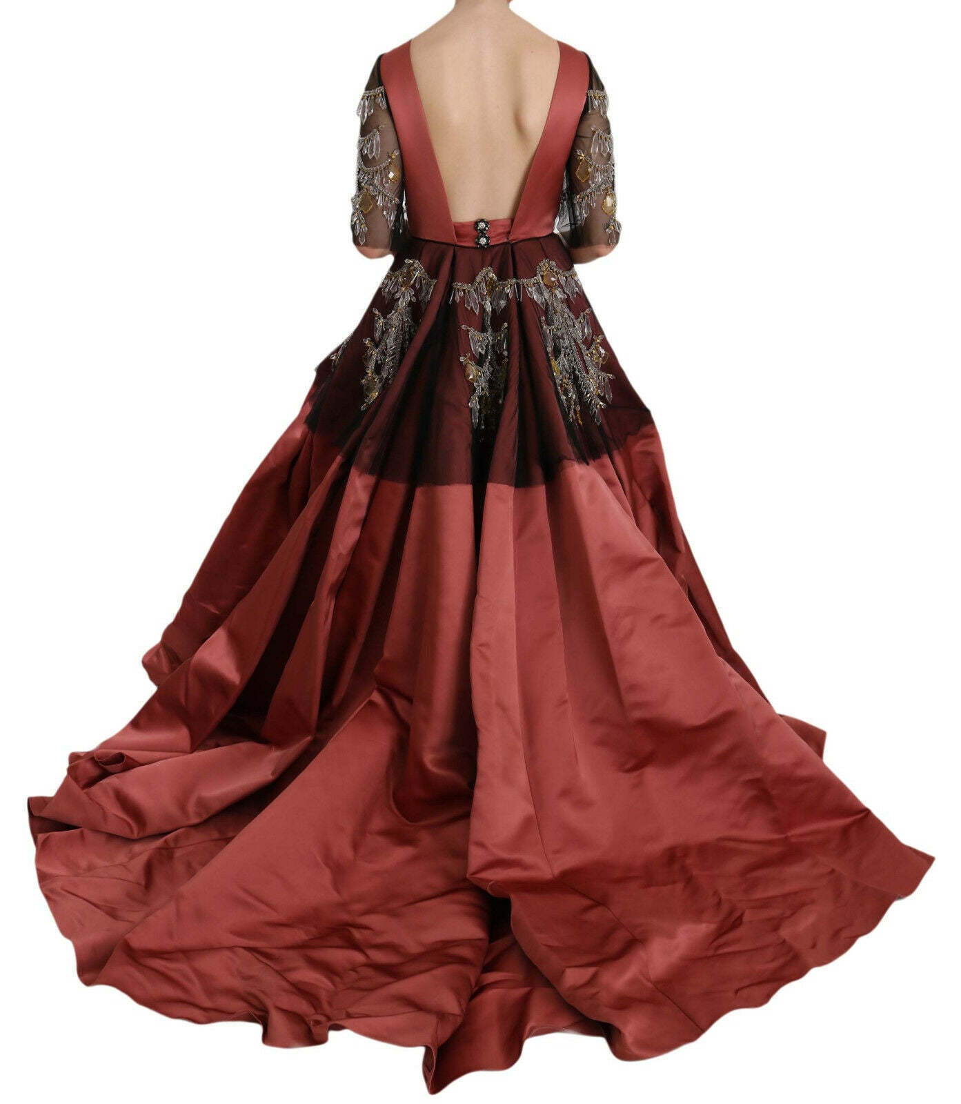 Dolce & Gabbana Crystal Chandelier Silk Princess Gown Dress Dolce & Gabbana