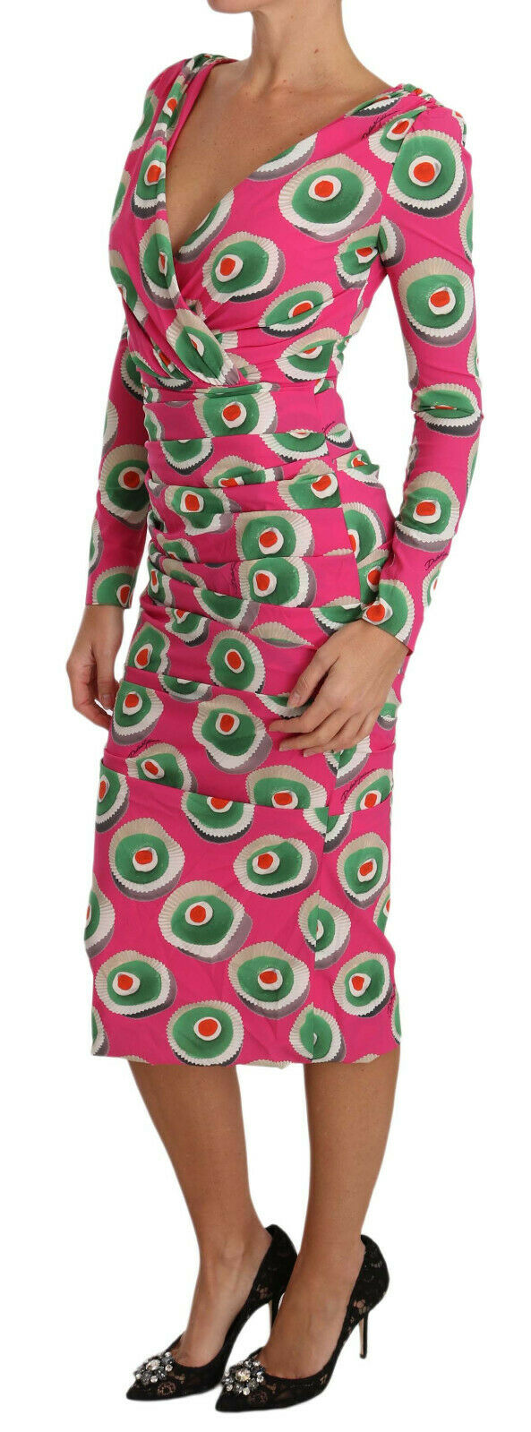 Dolce & Gabbana Pink Silk Cup Cake Sheath Stretch Dress Dolce & Gabbana