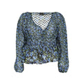 Desigual blue polyester women's blouse with long sleeves and a relaxed fit, featuring a stylish, casual design.