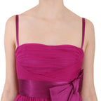 Dolce & Gabbana Fuchsia Pink Bow Silk Sleeveless Dress