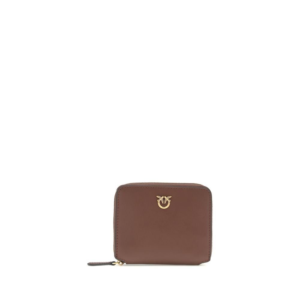 PINKO Brown Calf Leather Bos Taurus Wallet PINKO