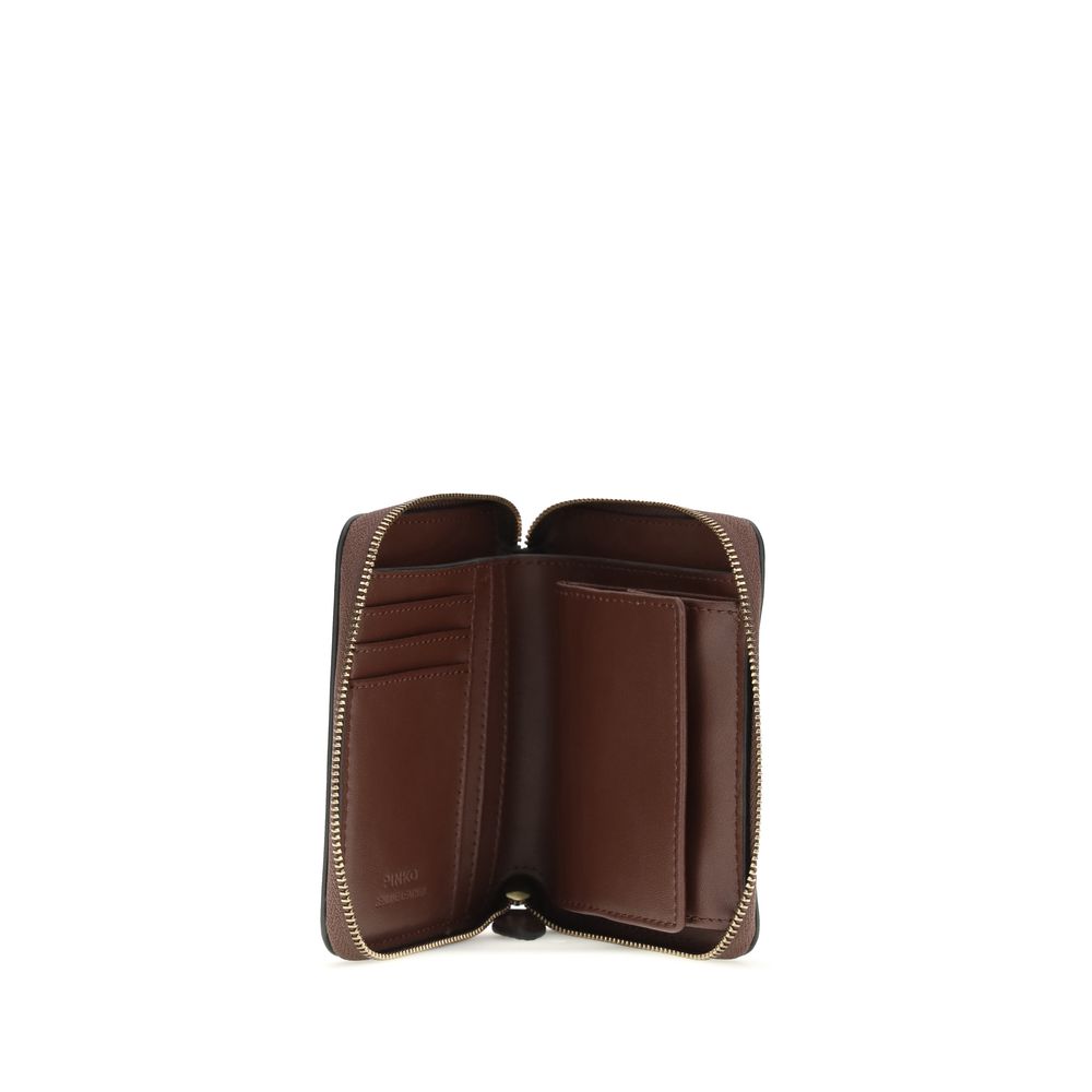 PINKO Brown Calf Leather Bos Taurus Wallet PINKO