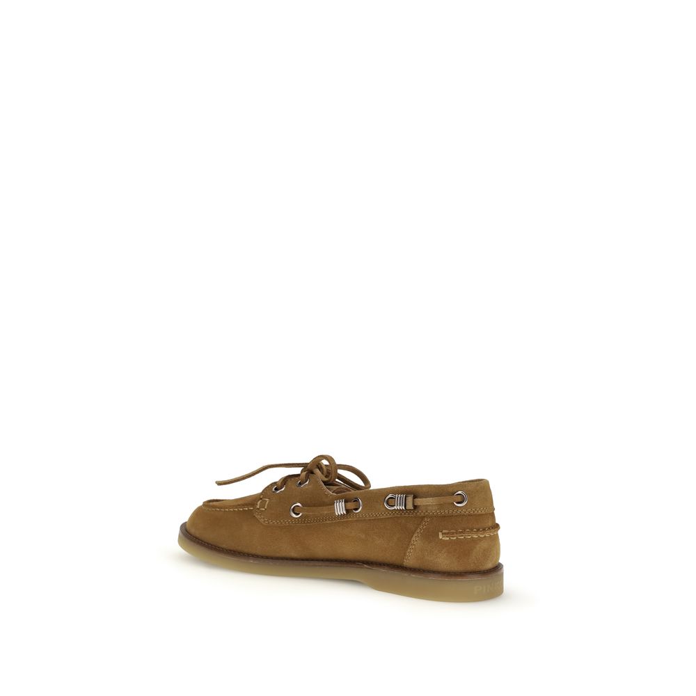 PINKO Brown Calf Leather Bos Taurus Slip-On Loafers PINKO