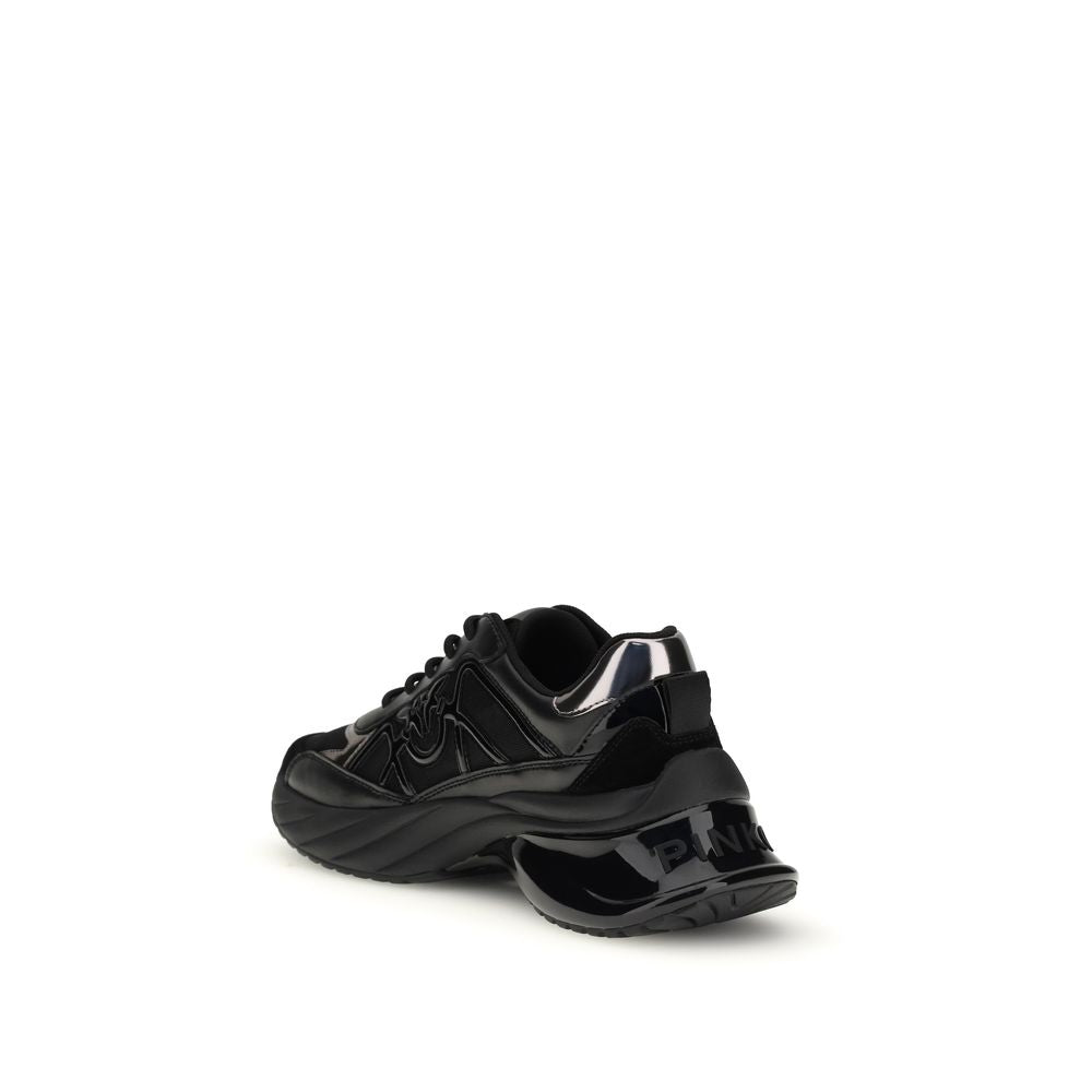 PINKO Black Calf Leather Bos Taurus Chunky Sneakers PINKO
