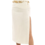 Patrizia Pepe White Viscose Long Skirt