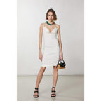 Patrizia Pepe White Linen Casual Dress - Eljoys Fashion 
