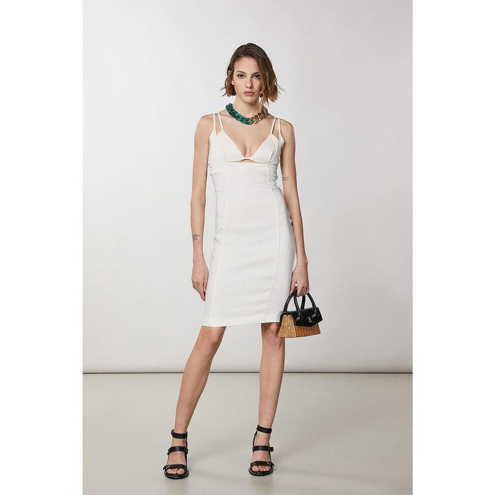 Patrizia Pepe White Linen Casual Dress - Eljoys Fashion 