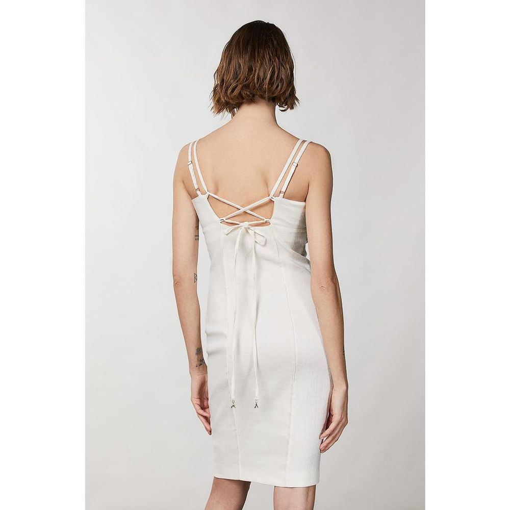 Patrizia Pepe White Linen Casual Dress - Eljoys Fashion 