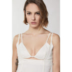 Patrizia Pepe White Linen Casual Dress - Eljoys Fashion 