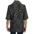 Dolce & Gabbana Black Musical Instrument Print Silk Top