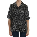 Dolce & Gabbana Black Musical Instrument Print Silk Top