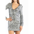 Patrizia Pepe Silver Polyester Cocktail Dress - Eljoys Fashion 