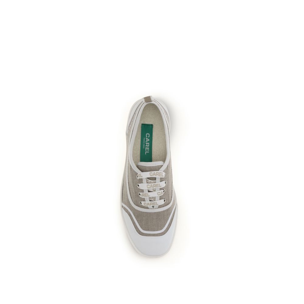Carel Paris Beige Cotton Low Top Sneakers Carel Paris