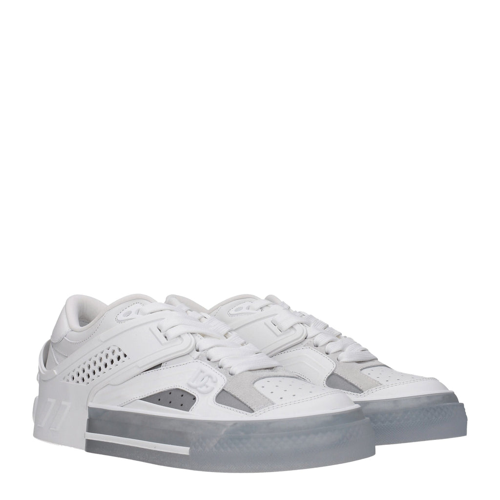 Dolce & Gabbana White Leather Low Top Sneakers Dolce & Gabbana