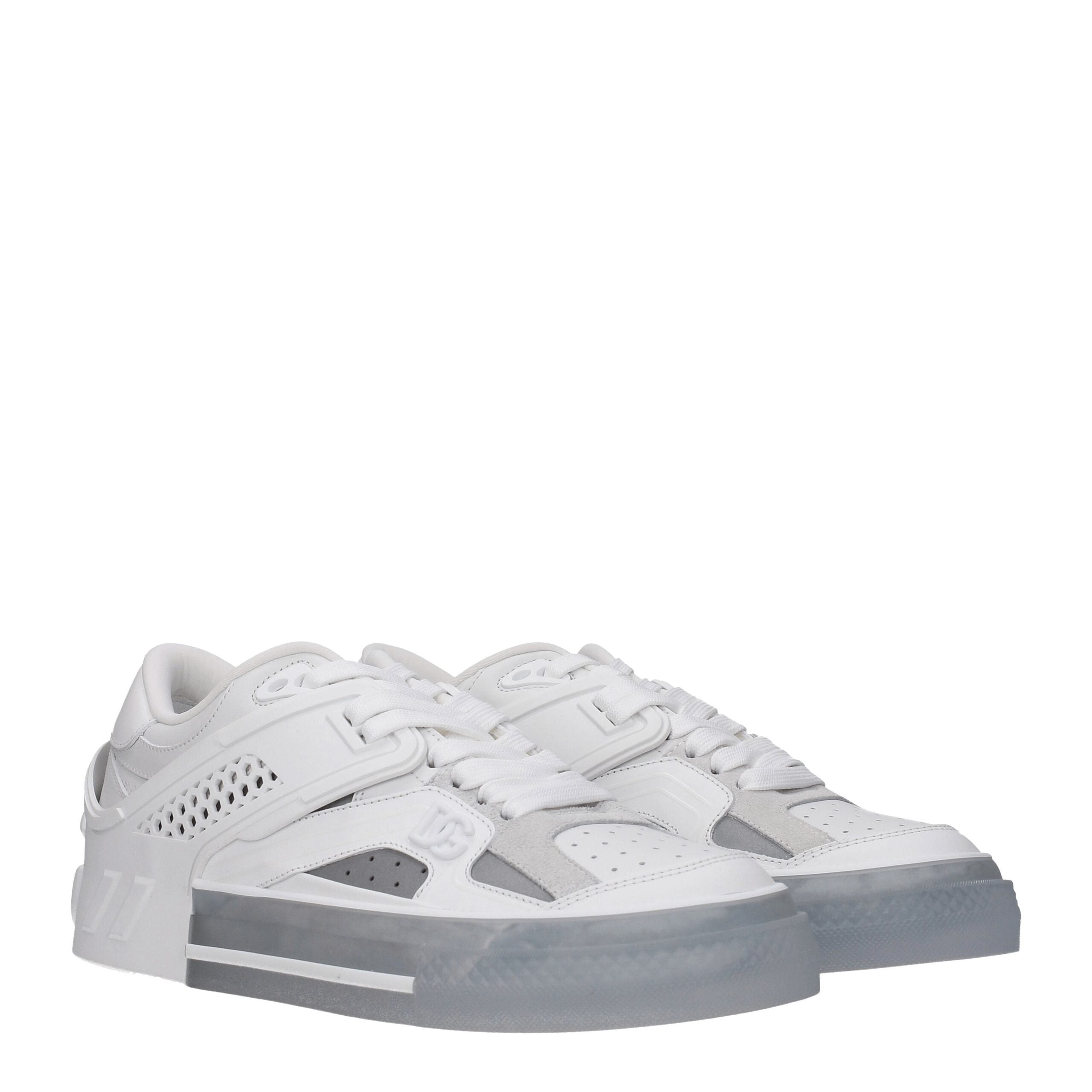 Dolce & Gabbana White Leather Low Top Sneakers Dolce & Gabbana