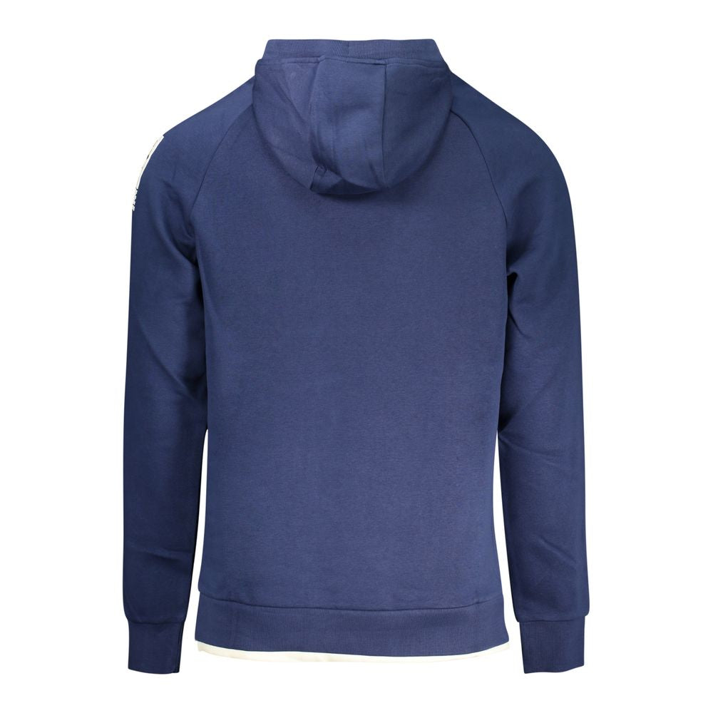 Rifle blue cotton men's sweatshirt with long sleeves and crew neck, featuring a casual fit and soft fabric.
