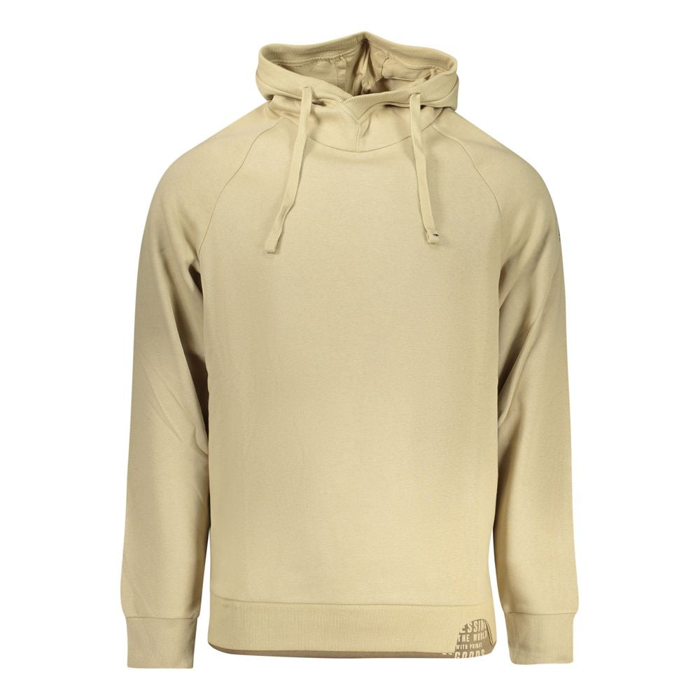Beige Rifle men's cotton sweatshirt with a relaxed fit, featuring a round neckline and long sleeves.
