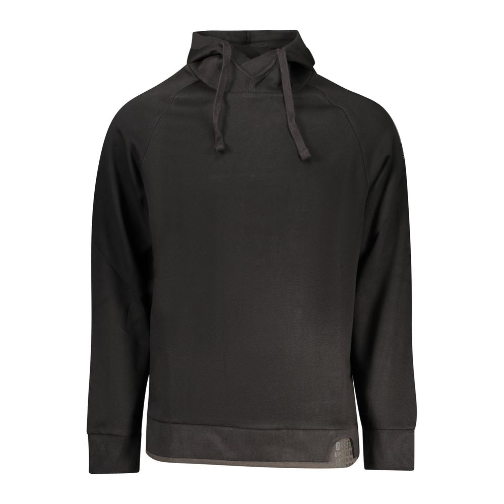 Black cotton men's sweatshirt by Rifle featuring a classic fit and ribbed cuffs, suitable for casual wear.
