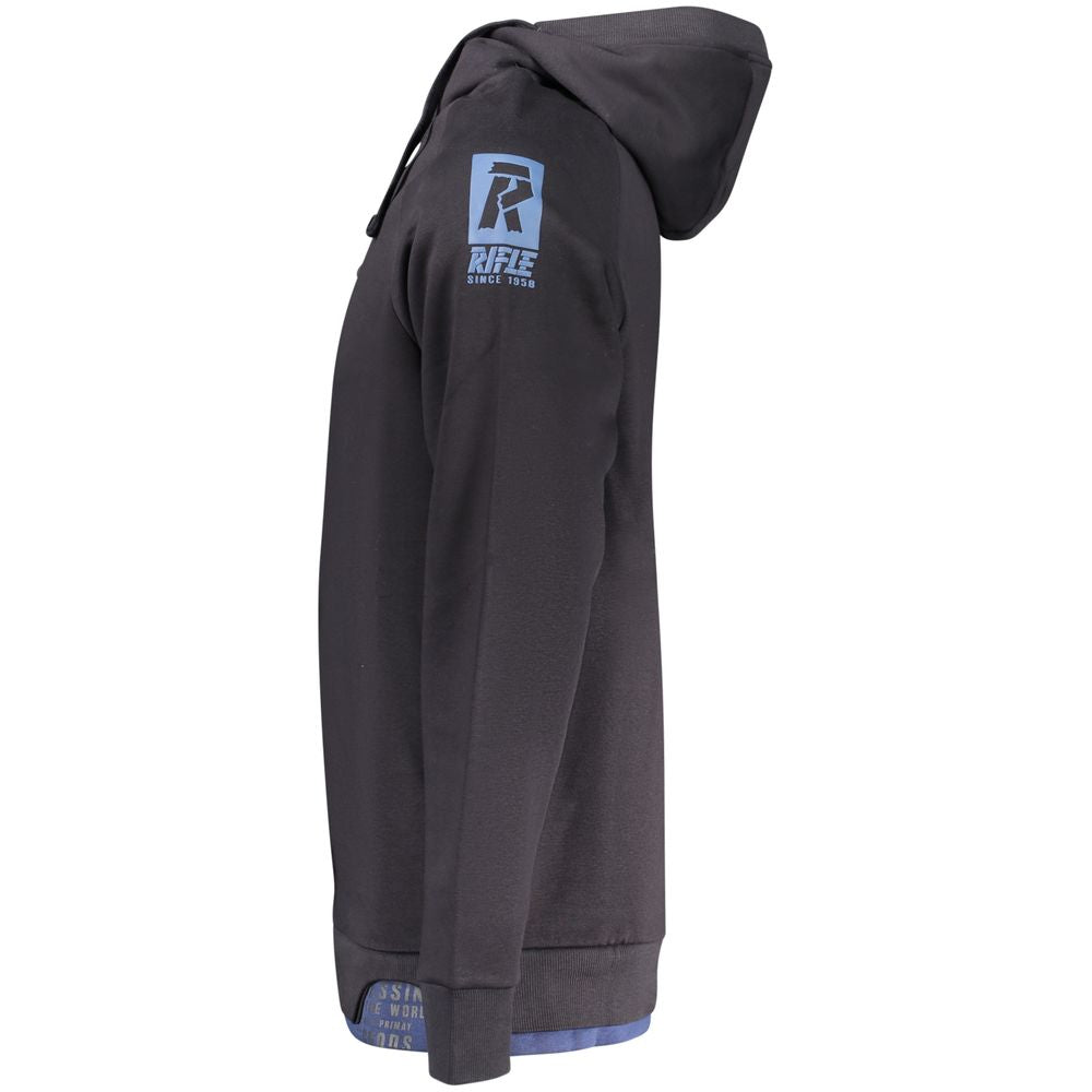 Rifle blue cotton men's sweatshirt with a relaxed fit and crew neckline, showcased on a plain background.